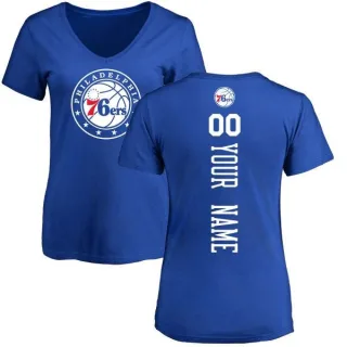 Women's Philadelphia 76ers Custom Royal Backer T-Shirt