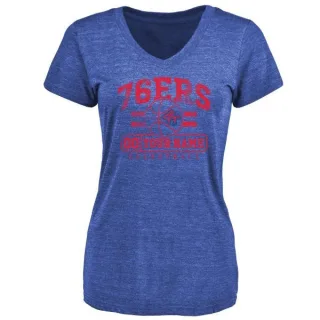 Women's Philadelphia 76ers Custom Royal Baseline T-Shirt
