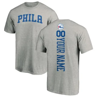 Youth Philadelphia 76ers Custom Ash Backer T-Shirt